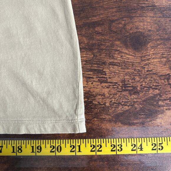 Sundance Babydoll Blouse Top Large Tan Khaki Scoop Neck Cottagecore Boho Preppy - Picture 6 of 9